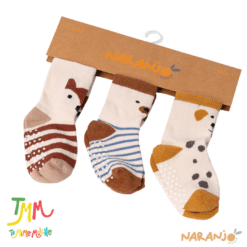 SET MEDIAS X 3 BEIGE ANIMALITOS