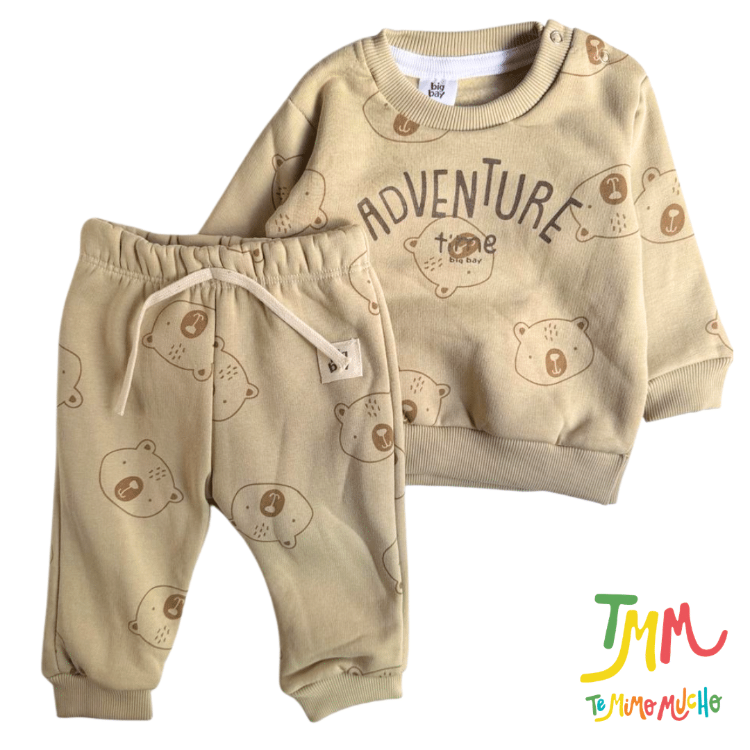 Conjunto OSITOS Buzo y Pantaloncito Beige - Image 2