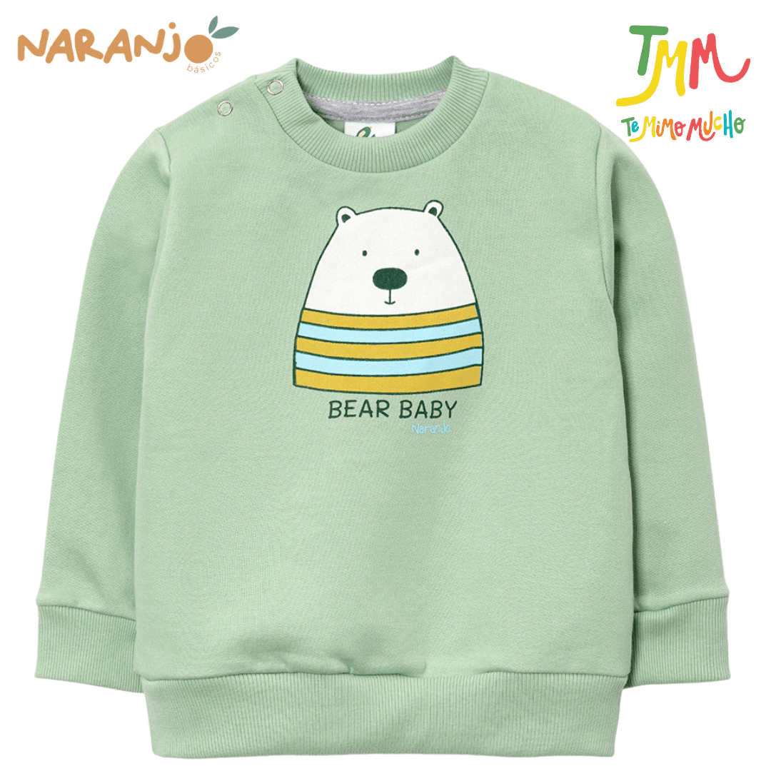 Conjunto Naranjo BEAR BABY - Buzo - Pantaloncito - Image 3