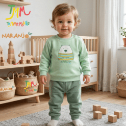 Conjunto Naranjo BEAR BABY -  Buzo - Pantaloncito