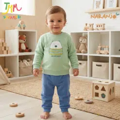Conjunto Naranjo BEAR BABY - VERDE  Buzo - Pantaloncito