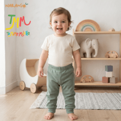 Pantaloncito Joggin c/puño Naranjo color Verde Ingles