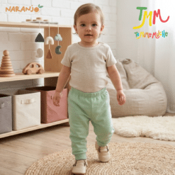 Pantaloncito Joggin c/puño Naranjo color Verde - Imagen 4