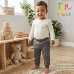 Pantaloncito Joggin c/puño Naranjo color Gris Topo