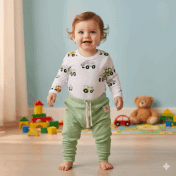 Conjunto Body y Babucha Tractor  Crudo y Verde