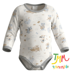 Body Manga Larga Osito Cartero Gris