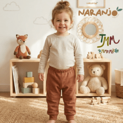 Pantaloncito Joggin c/puño Naranjo  Chocolate
