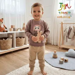 Conjunto Naranjo BORN BEAR - MARRON  Buzo - Pantaloncito