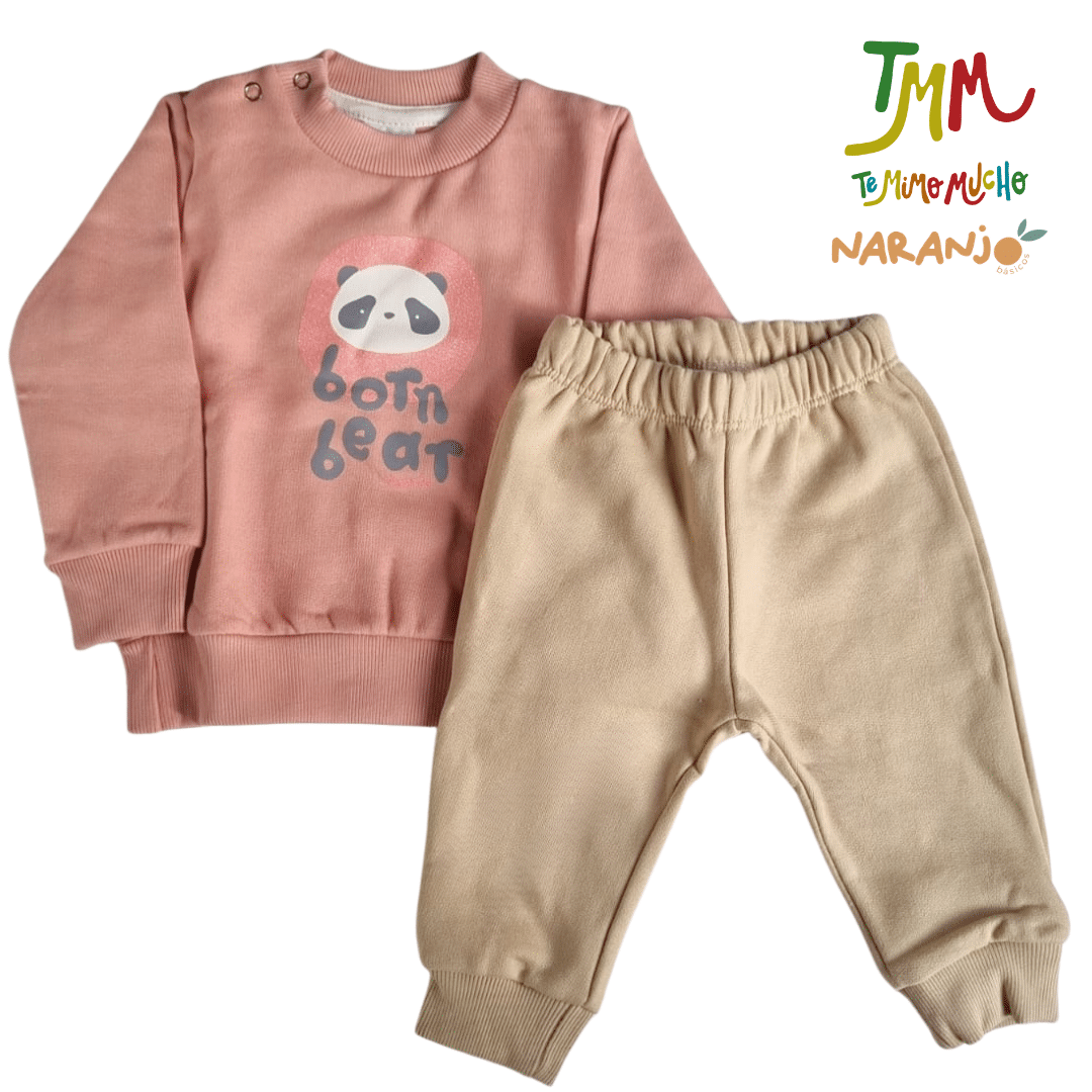 Conjunto Naranjo BORN BEAR - ROSA Buzo - Pantaloncito - Image 4