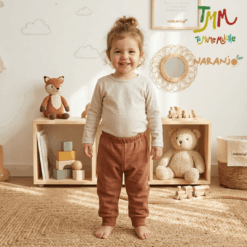 Pantaloncito Joggin c/puño Naranjo  Chocolate