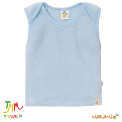 Chaleco Celeste  Cuello Americano Polar Naranjo