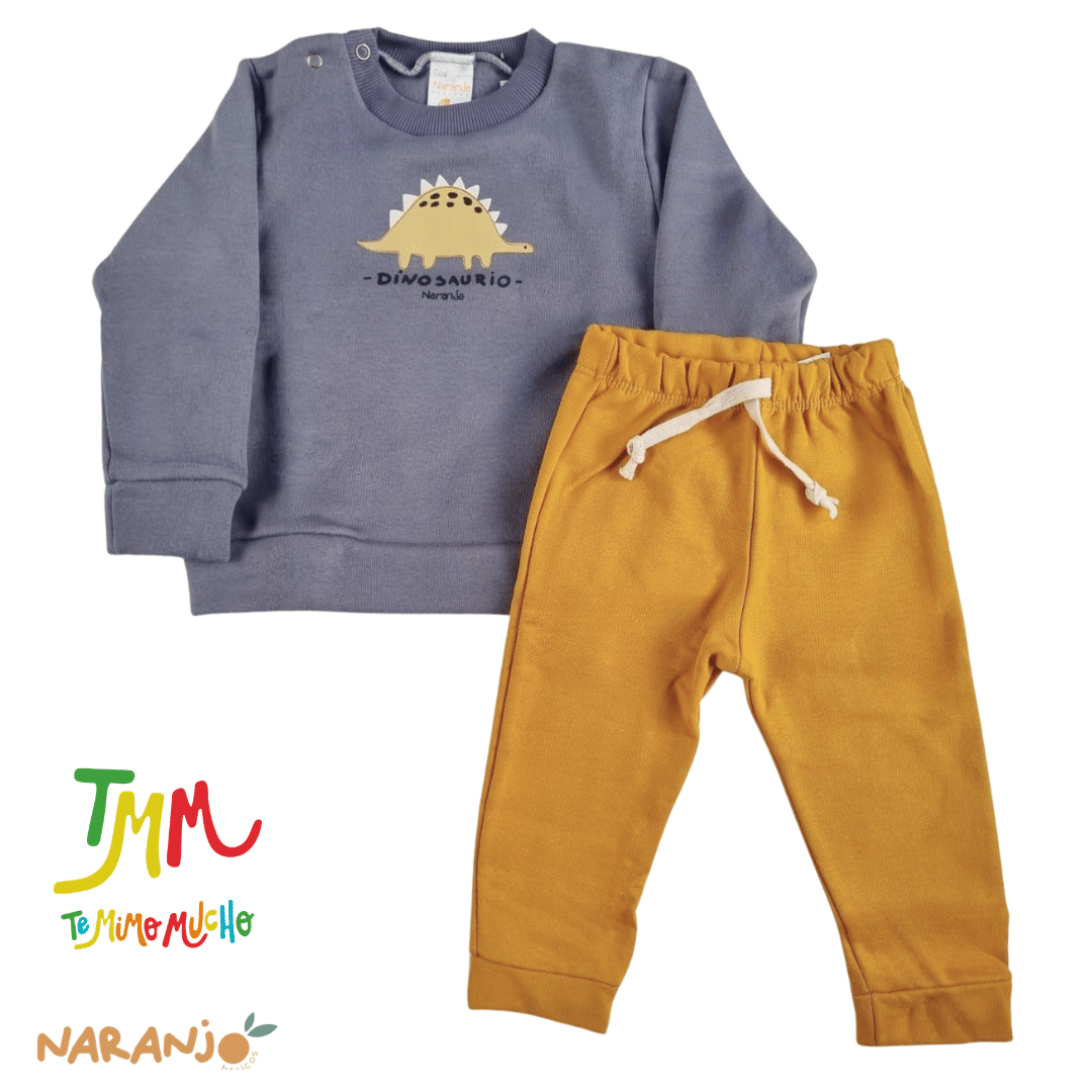 Conjunto Naranjo Dinosaurio - Aero Buzo - Pantaloncito - Image 4