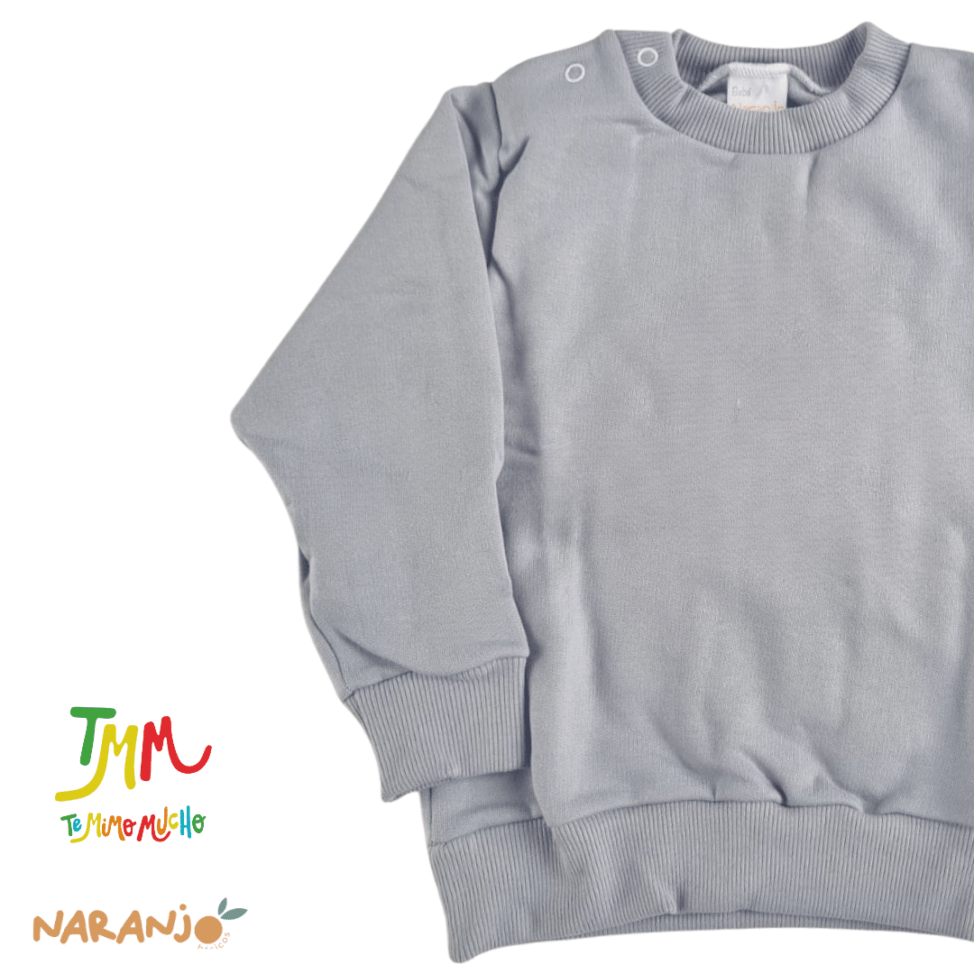 Buzo Frizado Naranjo Gris - Image 3