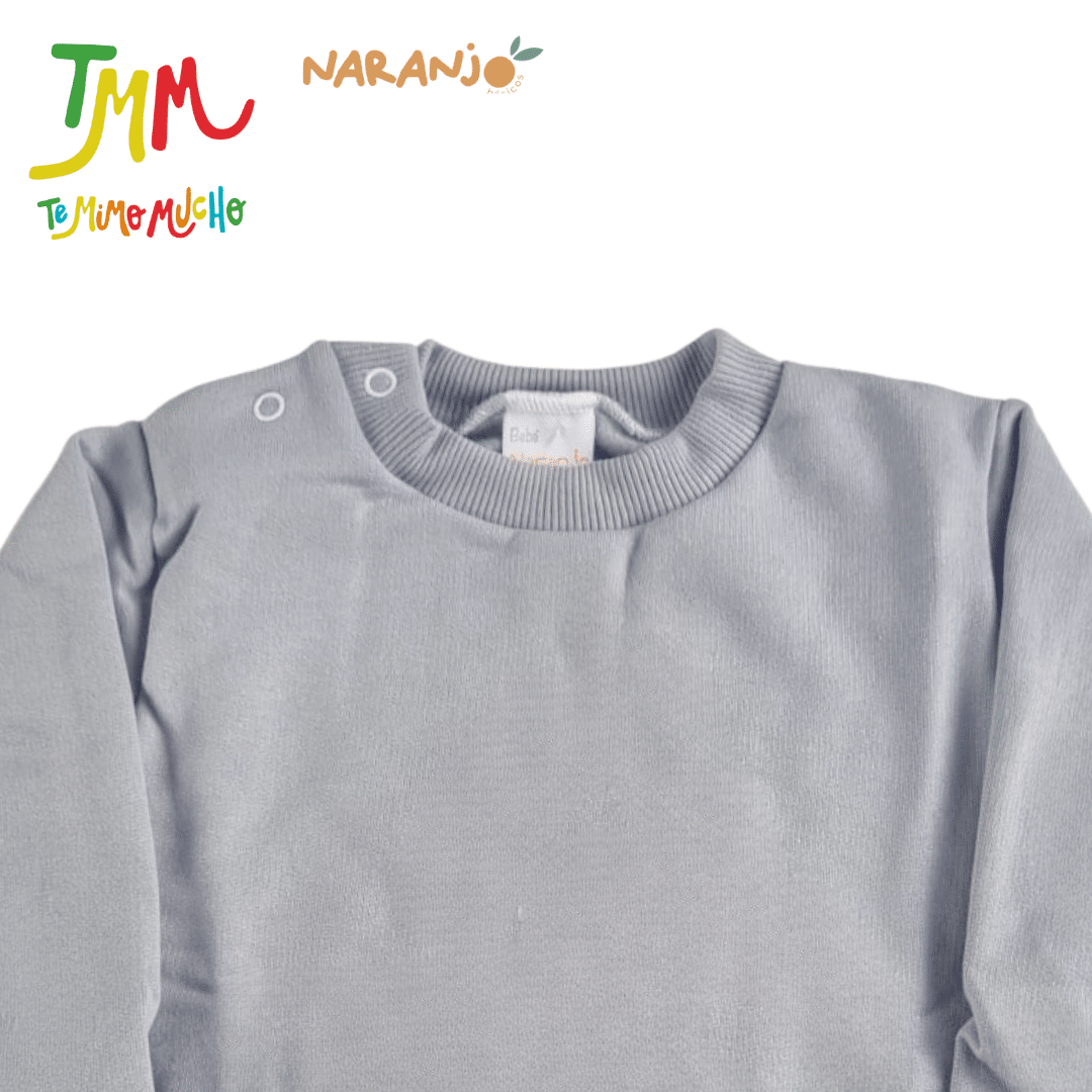 Buzo Frizado Naranjo Gris - Image 4