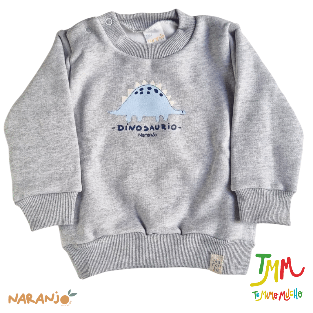 Conjunto Naranjo Dinosaurio - MELANGE Buzo - Pantaloncito - Image 2