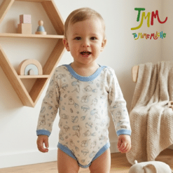 Body Manga Larga Cigueña Celeste