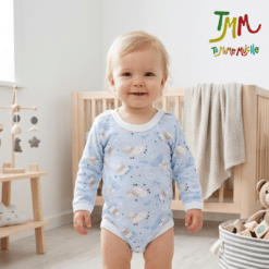 Body Manga Larga Ovejas Celeste