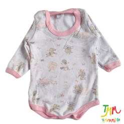 Body Manga Larga Osita Rosa