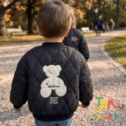 Campera  bordada negra