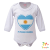 Body Mundial Mi Primer Mundial corazon bandera blanco