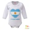 Body Mundial Mi Primer Mundial corazon bandera blanco