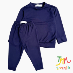 Conjunto de Buzo y Babucha Lanilla Azul oscuro - Image 2