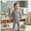 Conjunto Wafle Gris Claro Lanilla