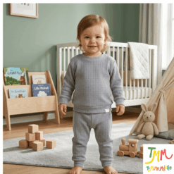 Conjunto Wafle Gris Claro Lanilla