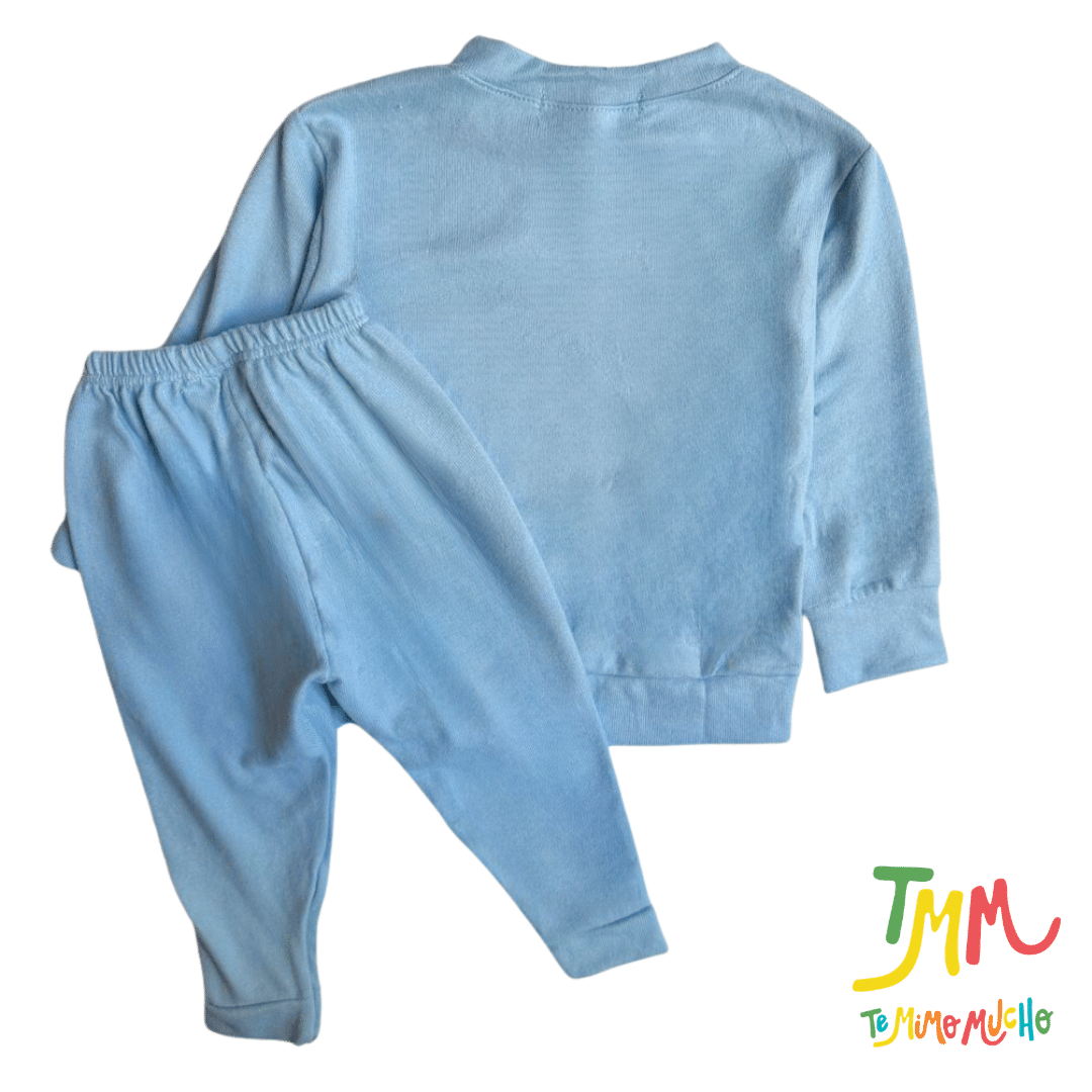 Conjunto de Buzo y Pabucha Lanilla Celeste - Image 3