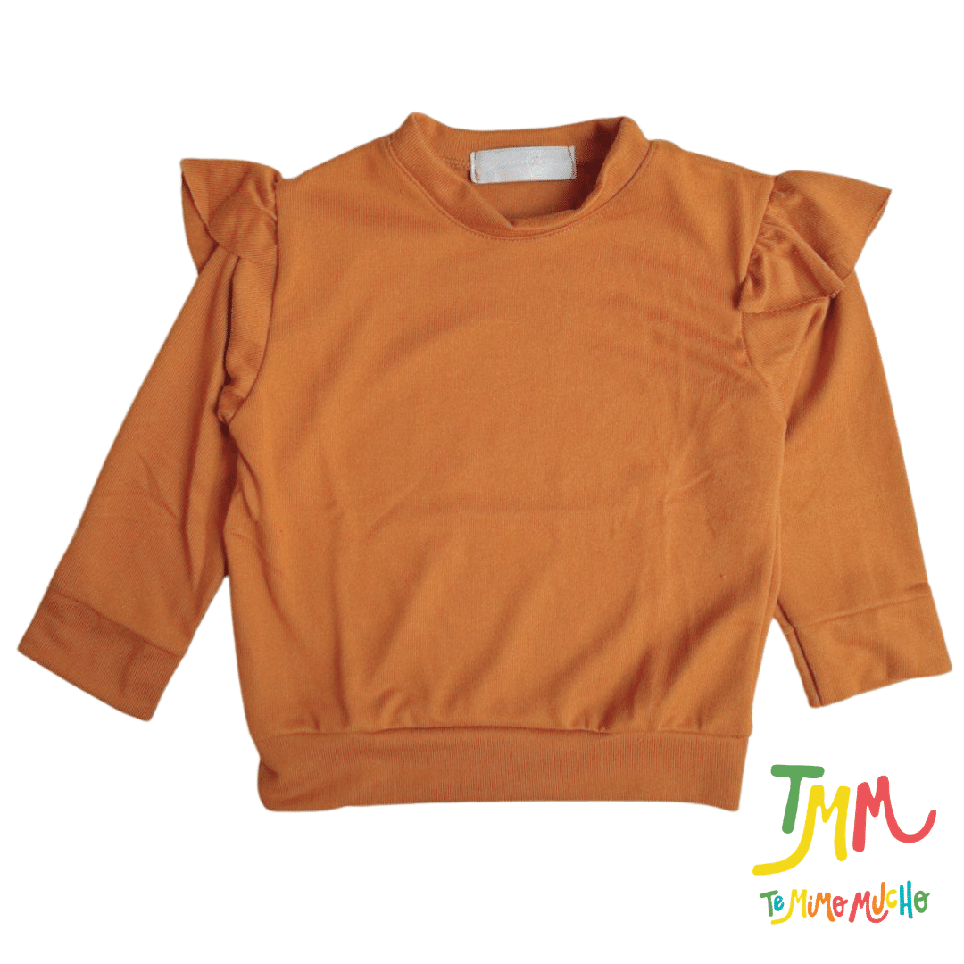 Conjunto de Buzo Volado y Babucha Marroncito Lanilla - Image 3