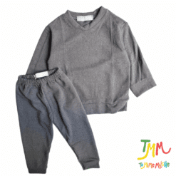 Conjunto de Buzo y Babucha Lanilla Gris Oscuro - Imagen 2