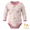 Body Manga Larga Osito Avion Rosa