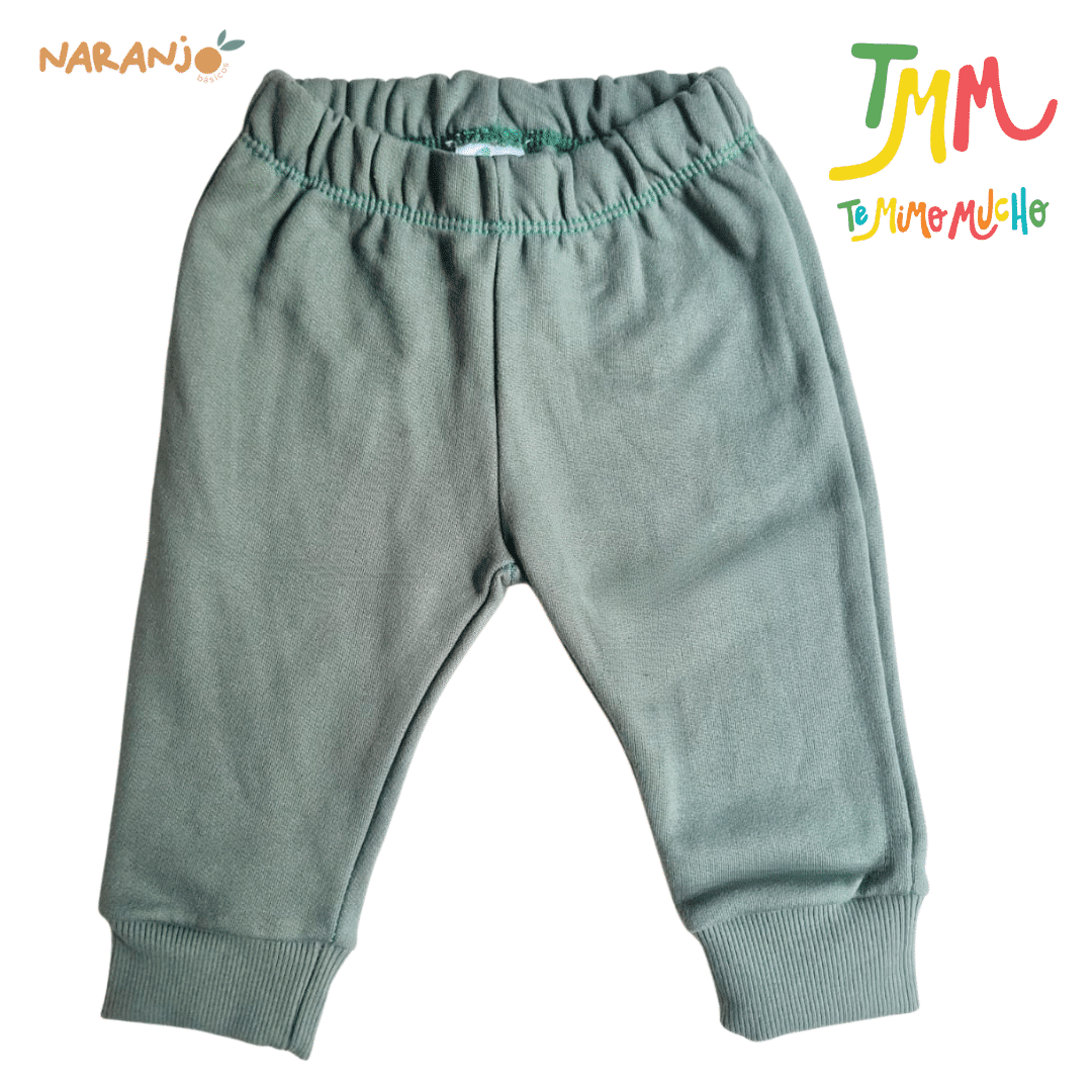 Conjunto Naranjo friza PINITO Buzo Verde- Pantaloncito Verde liso - Image 3