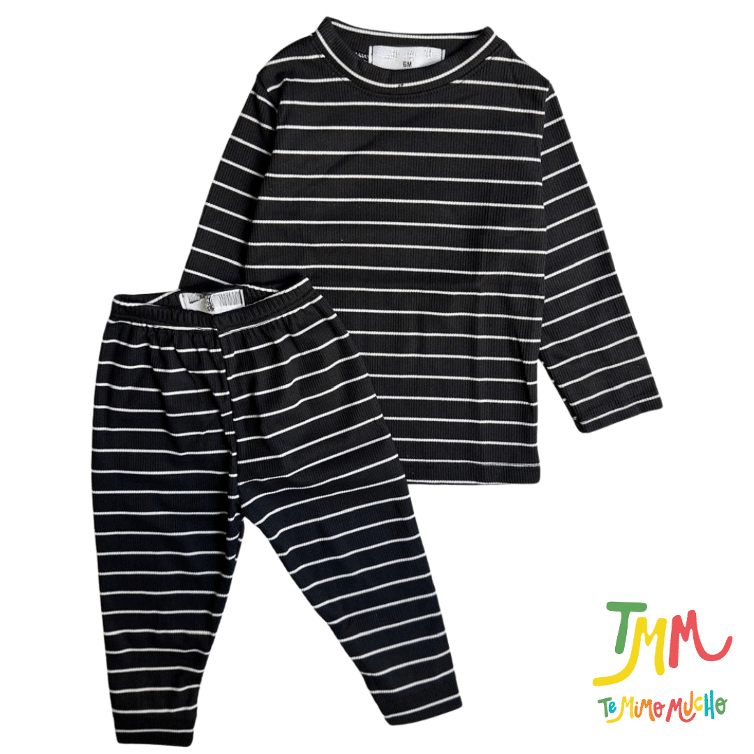 Conjunto morley rayado negro y blanco - Image 2