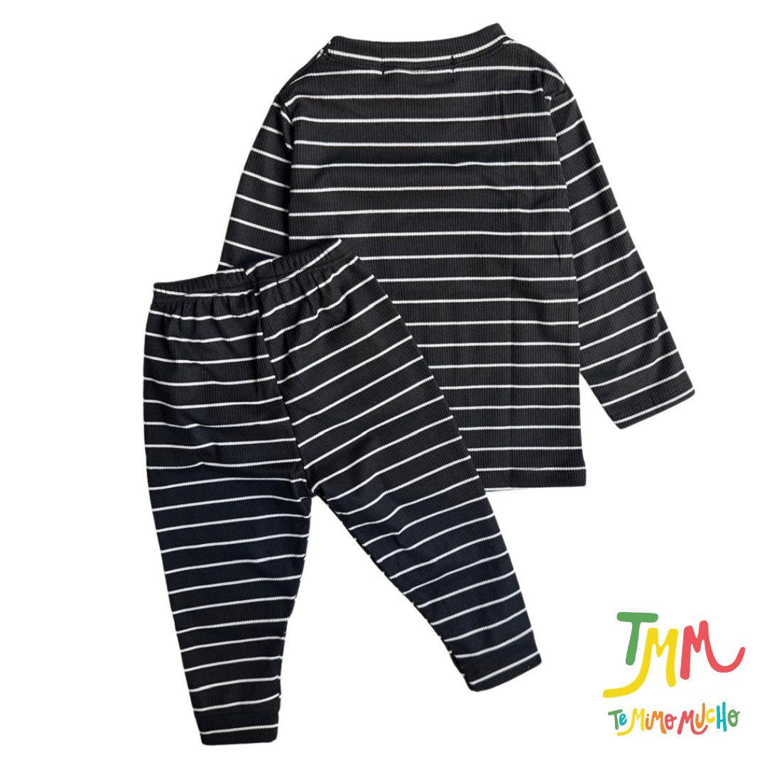 Conjunto morley rayado negro y blanco - Image 4
