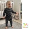 Conjunto morley rayado negro y blanco