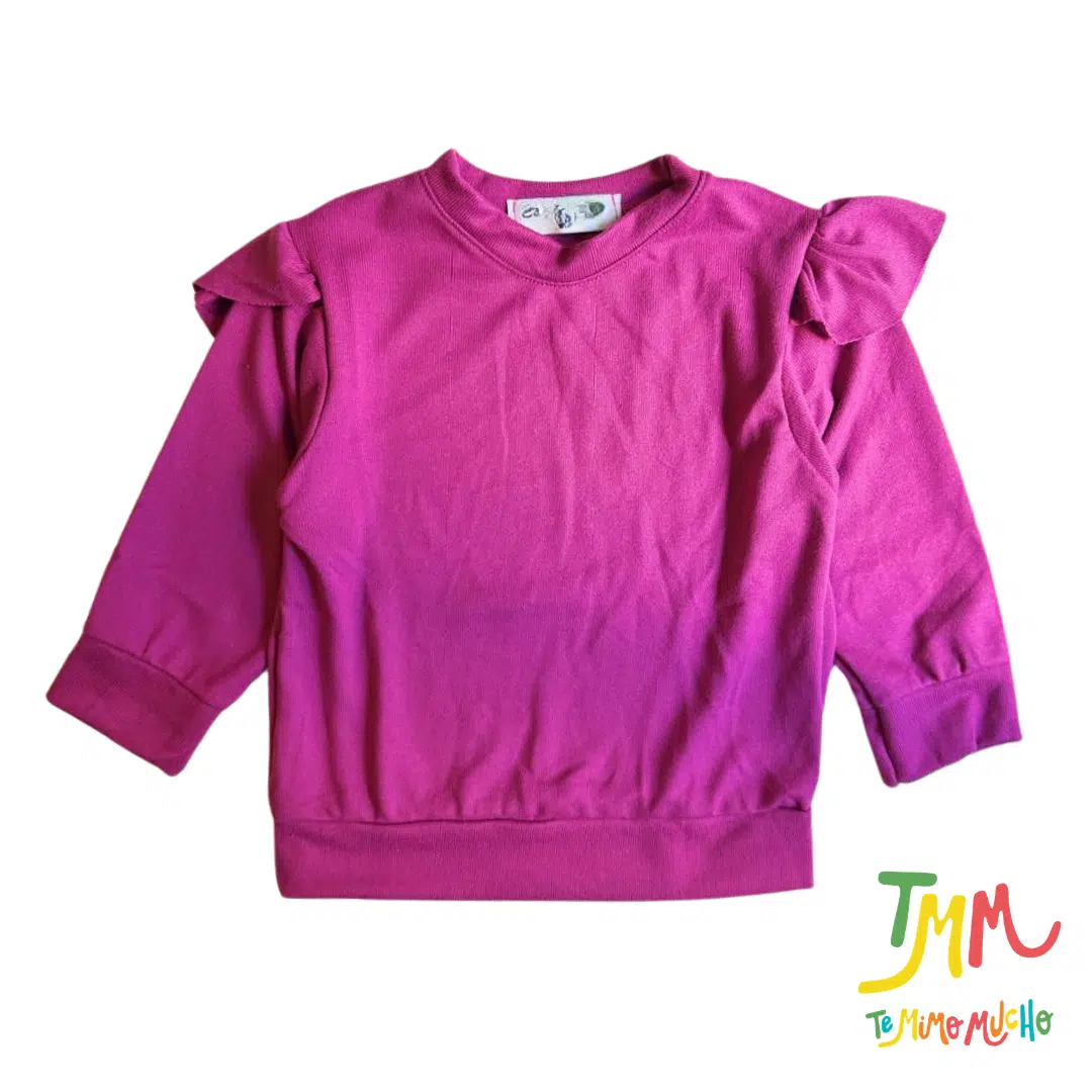 Conjunto de Buzo Volado y Babucha uva Lanilla - Image 5