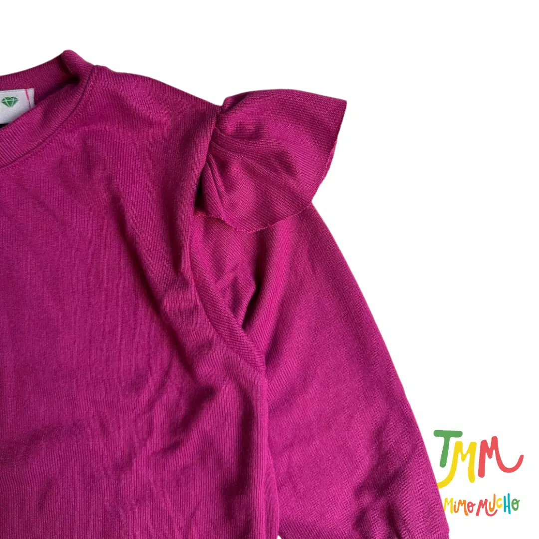 Conjunto de Buzo Volado y Babucha uva Lanilla - Image 4
