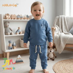 Conjunto Naranjo friza PINITO Azul