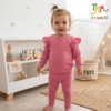 Conjunto de Buzo Volado y Babucha Rosa Lanilla