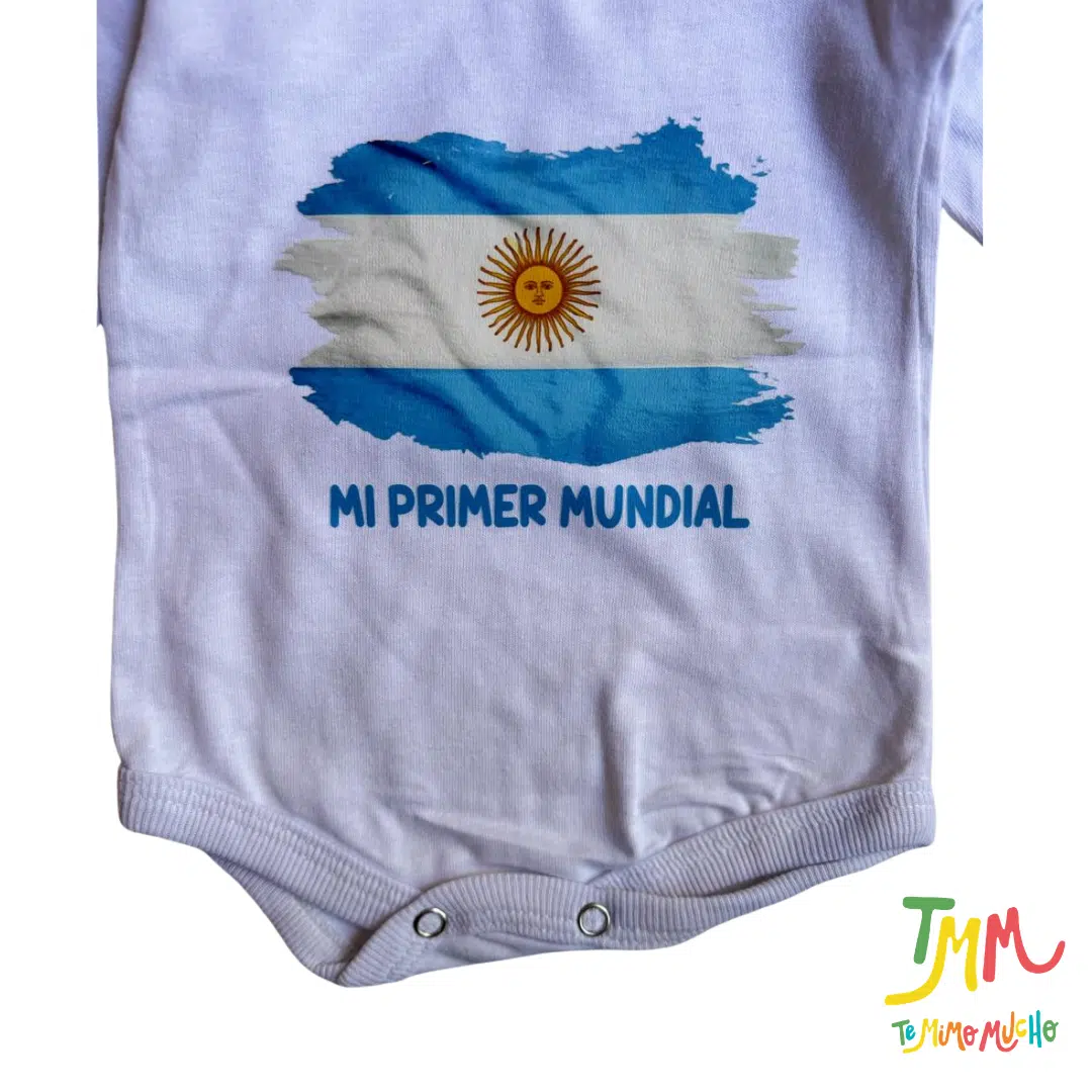 Body Mundial bandera mi primer mundial blanco - Image 3