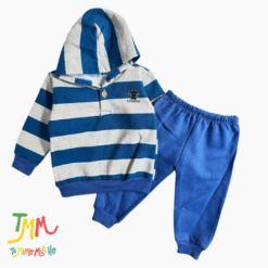 Conjunto de FRIZA Rayado Azul y Gris - Imagen 2