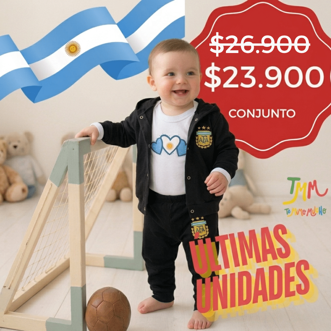 Conjunto Mundial Corazón Argentina blanco