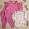 Conjunto de Buzo y Babucha Lanilla  + Body Ositos Rosa