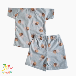 Conjunto Remera y Short Abejitas celeste - Imagen 3