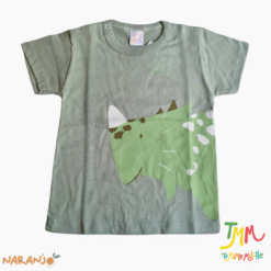 Conjunto Dino  Remera + short Verde  Naranjo - Image 3