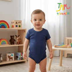 Body Liso Azul Oscuro manga corta