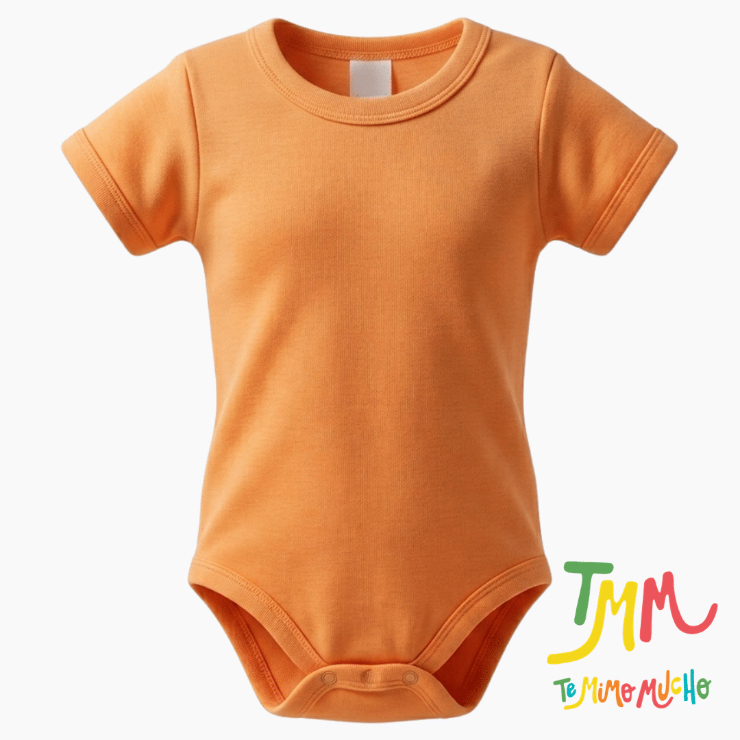 Body liso Salmon manga corta