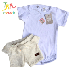Conjunto Body Florcita + Short Rosa Crudo BIG BAY - Imagen 2