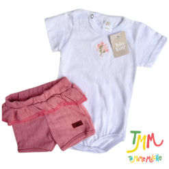 Conjunto Body Florcita + Short Rosa Medio BIG BAY - Imagen 2